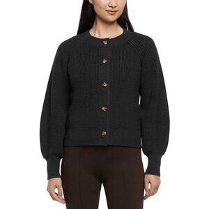 Banana Republic Women's Button Front Cardigan Size L Black Balloon Sleeves (NEW)